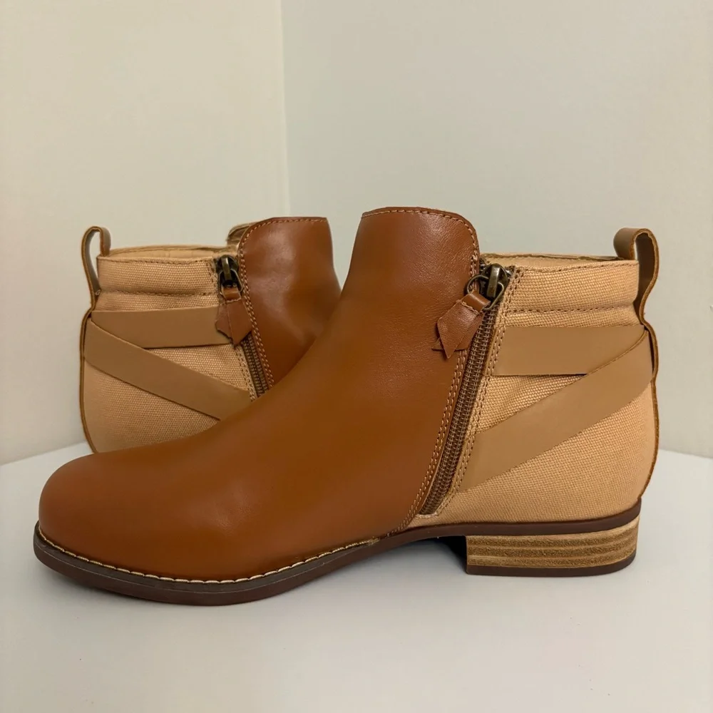 Spenco Dove Creek Ankle Boots Women’s Size 8.5W Wide Brown Leather Upper